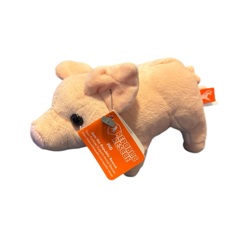 Plush Piglet Rescue Pig 7" Pink Soft Piggy Learning Toy Gift Wild Republic
